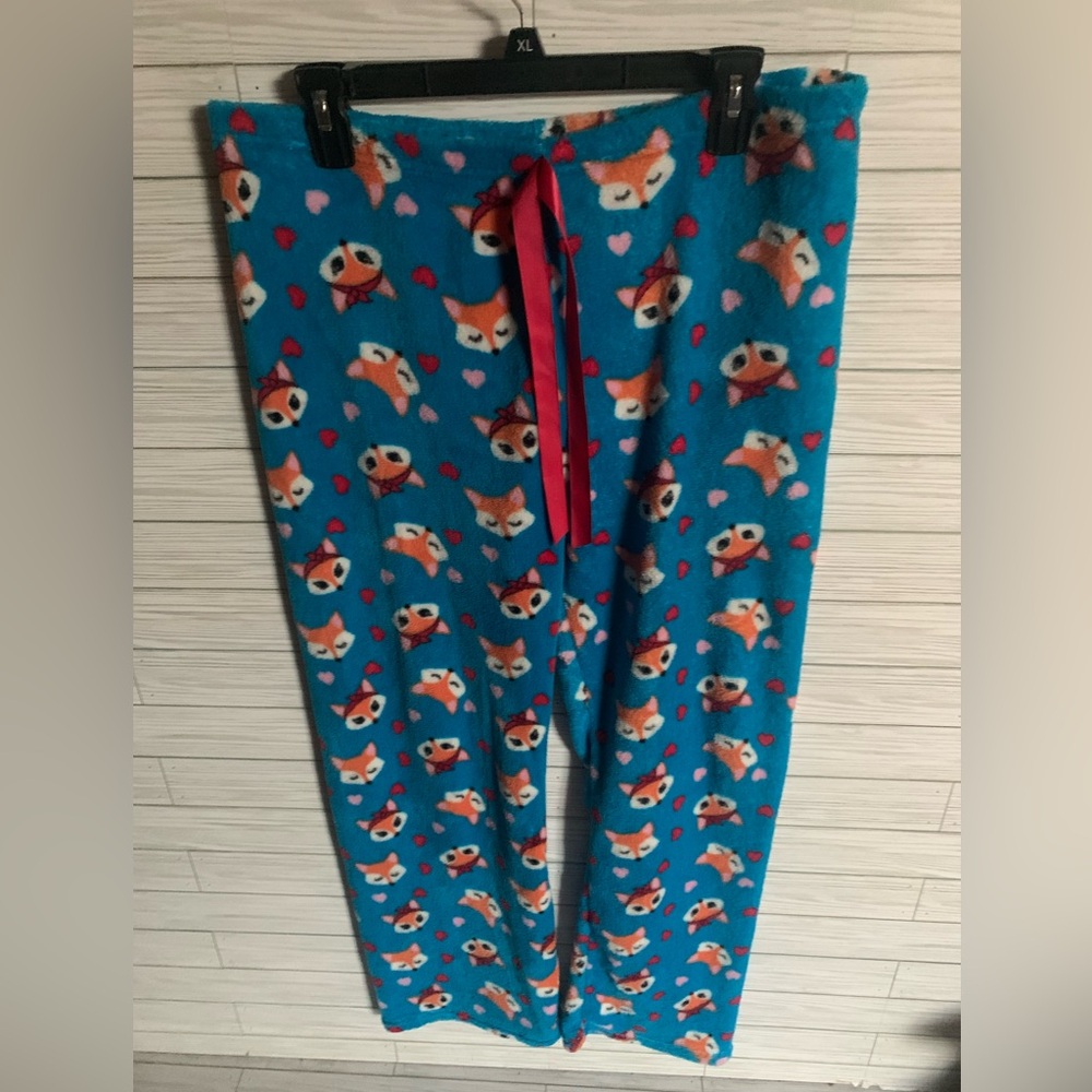 Bobbie Brooks Pajama Bottoms with Fox Print - Blue and Red
